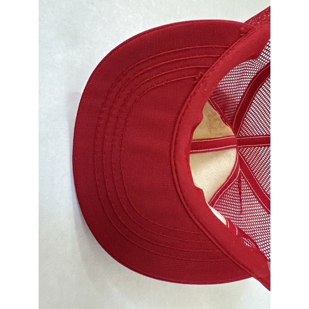 Schmidt Beer Mesh Back Trucker Hat Adjustable Red White Vintage